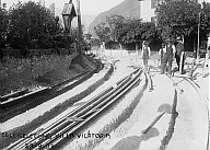 Schienenlegung für die Straßenbahn im Bereich der Villa Viktoria 