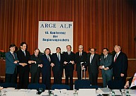 Silvius Magnago ed Alois Partl in occasione della 18° Conferenza dei governatori della comunità dei paesi alpini