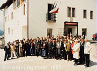 Silvius Magnago ed il sindaco Franz Kaser all'inaugurazione degli edifici comunali