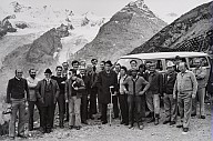 Silvius Magnago e Sepp Mayr durante un sopralluogo alle costruzioni paravalanghe sopra Trafoi